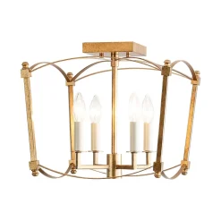 (OpenBox) 4-light French Antique Candle Style Lantern Semi Flush