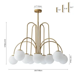 (OpenBox) 10-Light Frosted Glass Globe Bubble Chandelier