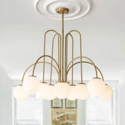 (OpenBox) 10-Light Frosted Glass Globe Bubble Chandelier