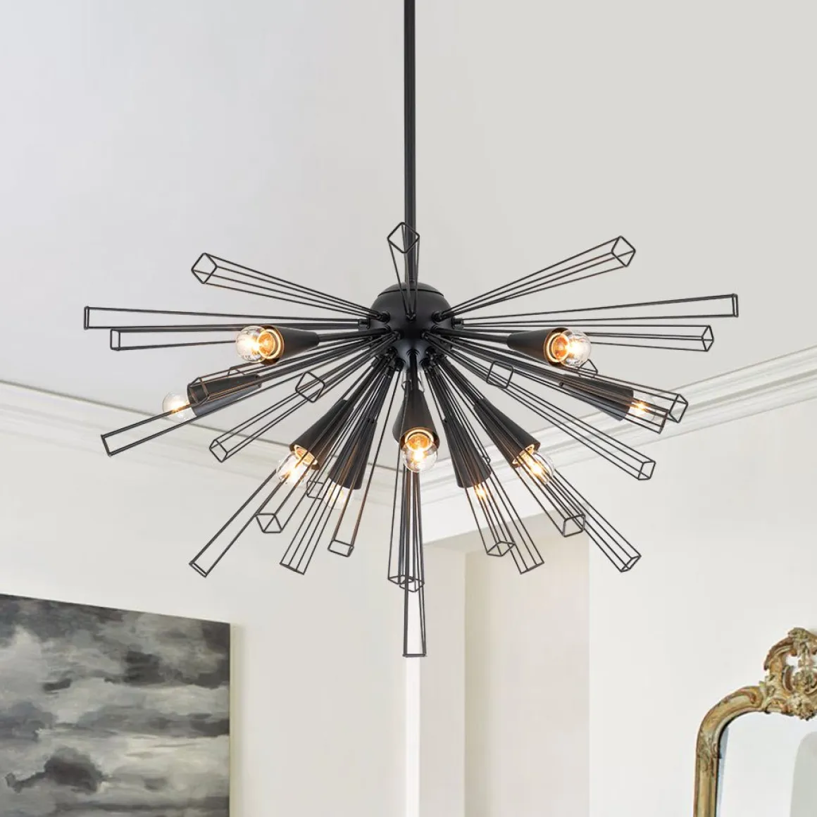 (OpenBox) 10-Light Geometric Sputnik Sunburst Chandelier