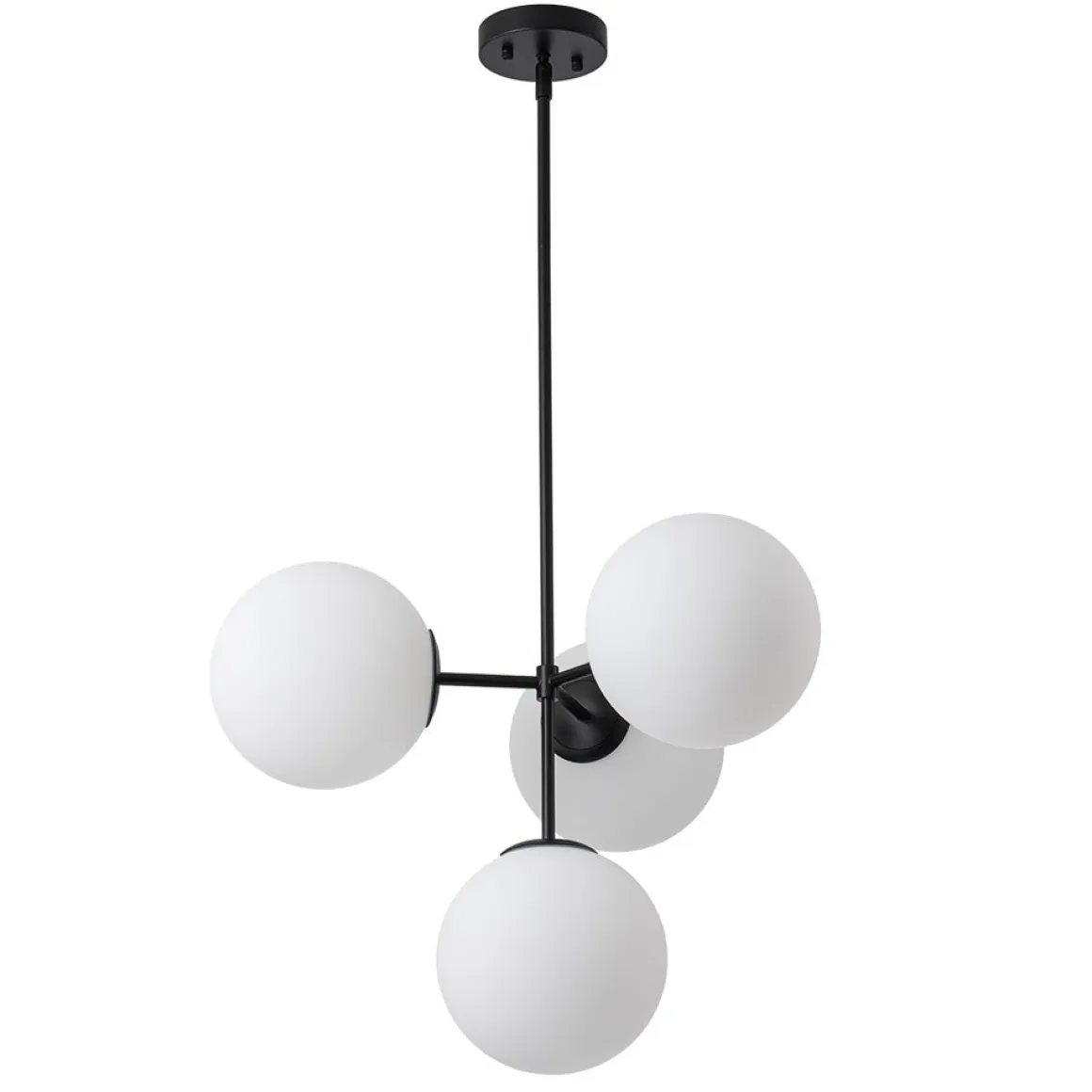 (OpenBox) 4-Light Opal Glass Globe Sputnik Semi Flush Chandelier