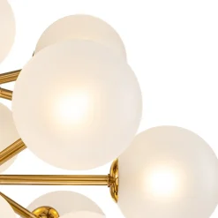 (OpenBox) Mid-Century Frosted Glass Bubble Tiered Sputnik Chandelier