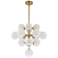 (OpenBox) Mid-Century Frosted Glass Bubble Tiered Sputnik Chandelier