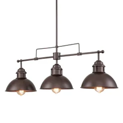 (OpenBox) Modern Farmhouse 3-light Island Pot Lid Dome Pendant