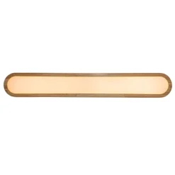 (OpenBox) Natural Wood Long Oval Dimmable LED Flush Mount