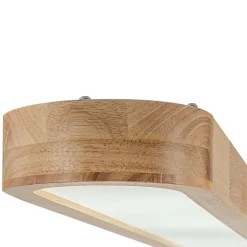 (OpenBox) Natural Wood Long Oval Dimmable LED Flush Mount