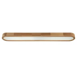 (OpenBox) Natural Wood Long Oval Dimmable LED Flush Mount