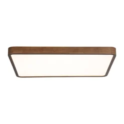 (OpenBox) Rectangle Walnut Dimmable LED Flush Mount Ceiling Light