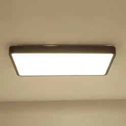 (OpenBox) Rectangle Walnut Dimmable LED Flush Mount Ceiling Light