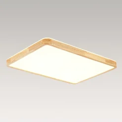 (OpenBox) Rectangle Wood Dimmable LED Flush Mount Light