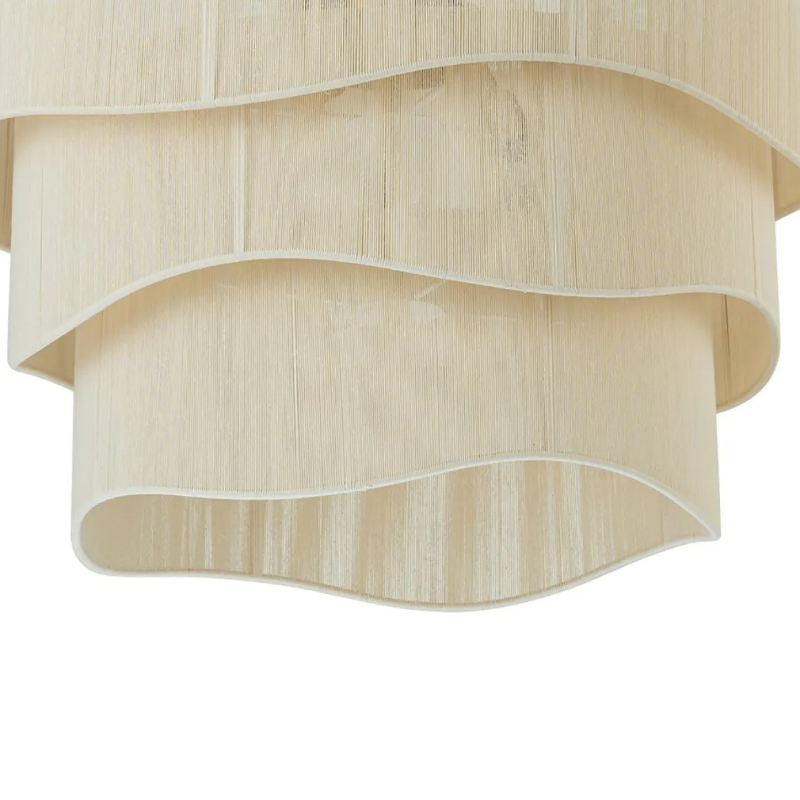 (OpenBox) 3-Tier Beige Woven Thread Drum Pendant Light