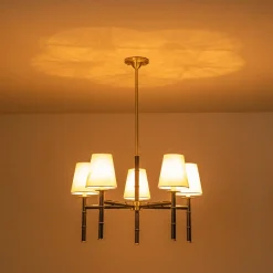 (OpenBox) Vintage Chic 5-Light White Linen Shade Chandelier