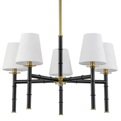 (OpenBox) Vintage Chic 5-Light White Linen Shade Chandelier