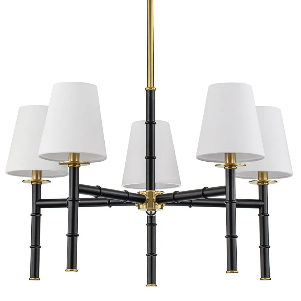 (OpenBox) Vintage Chic 5-Light White Linen Shade Chandelier
