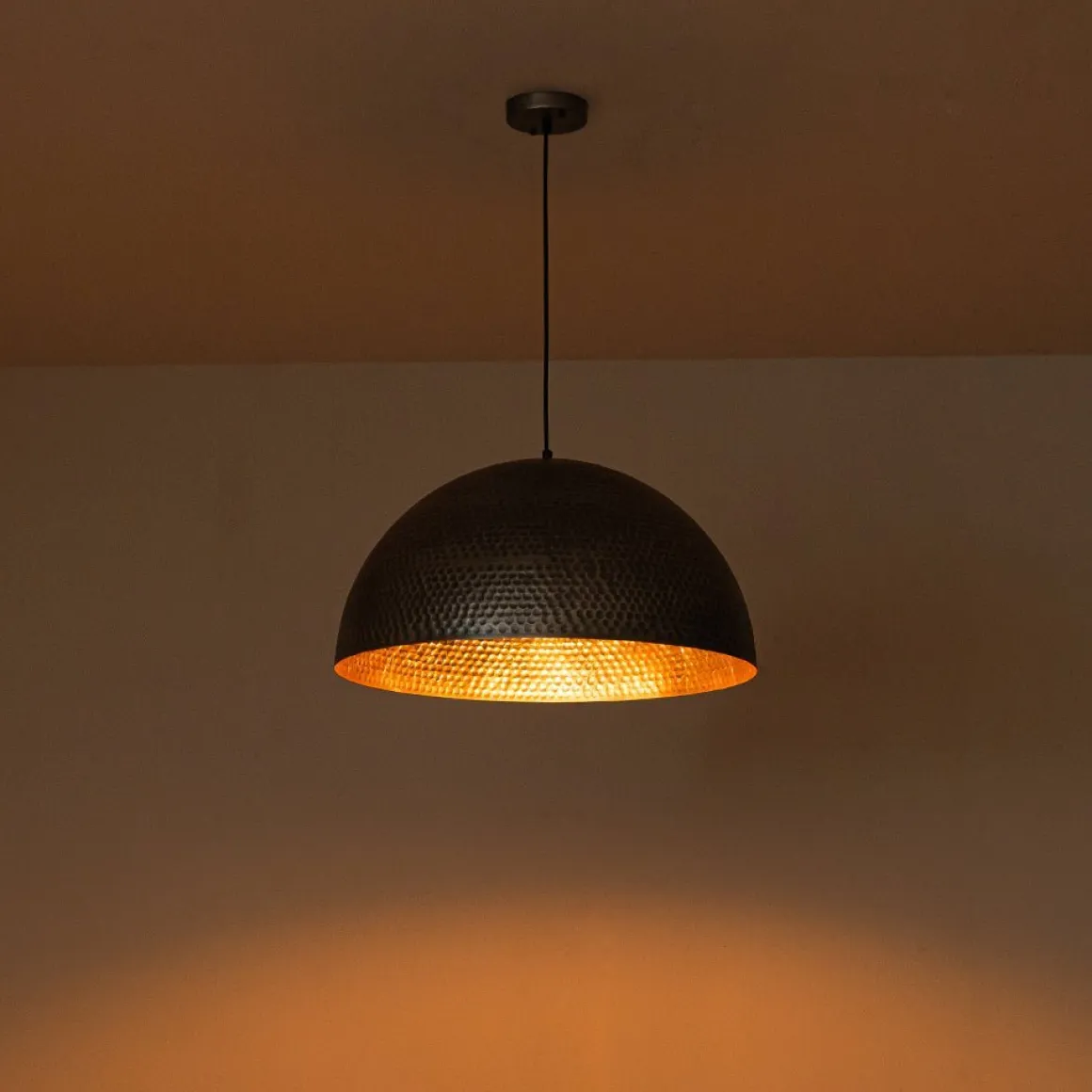 (OpenBox) Vintage Luxe Oversized Hammered Dome Pendant