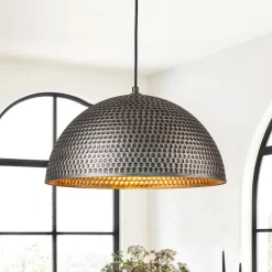 (OpenBox) Vintage Luxe Oversized Hammered Dome Pendant