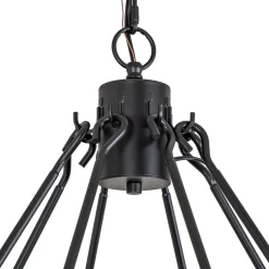 Oversized Vintage Black Candle Style Wagon Wheel Chandelier