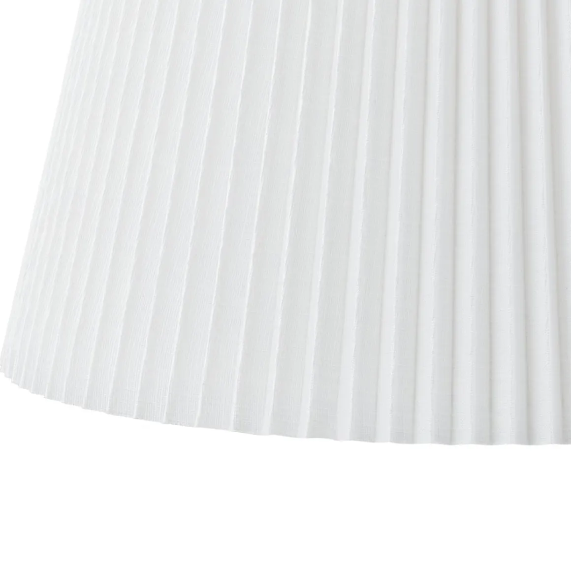 Pleated White Linen Conical Drum Cage Pendant Light