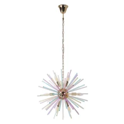 Pop Art Colorful Tube 12-Light Sunburst Chandelier