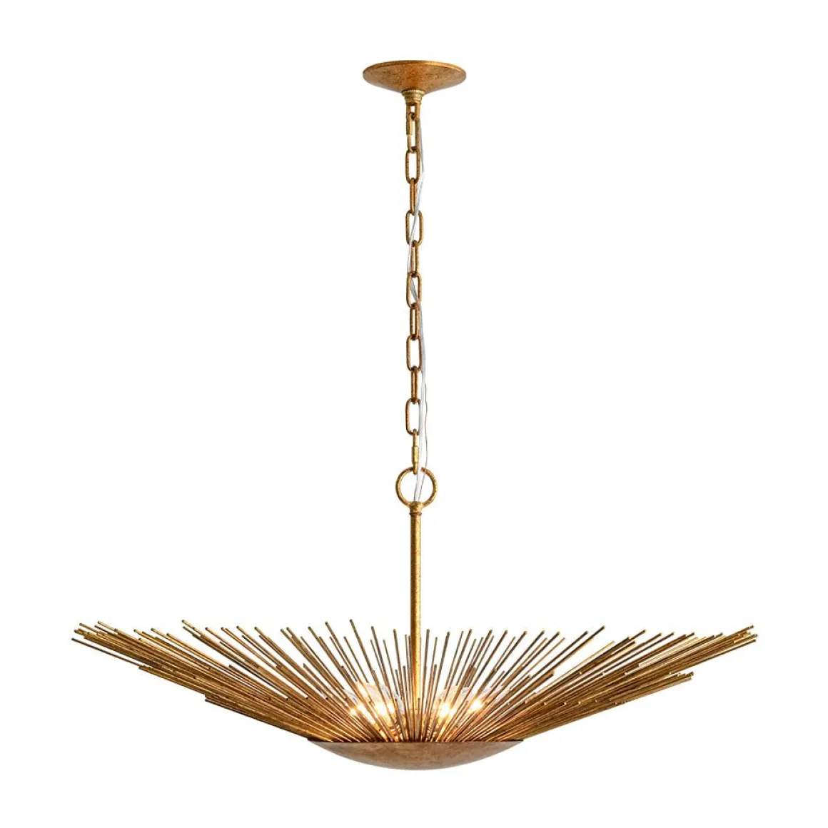 Radiant Luxe Antique Gild Gold Foiled Oversized Sunburst Chandelier