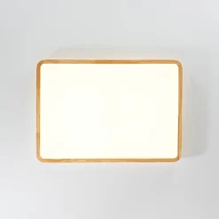 Rectangle Wood Dimmable LED Flush Mount Light