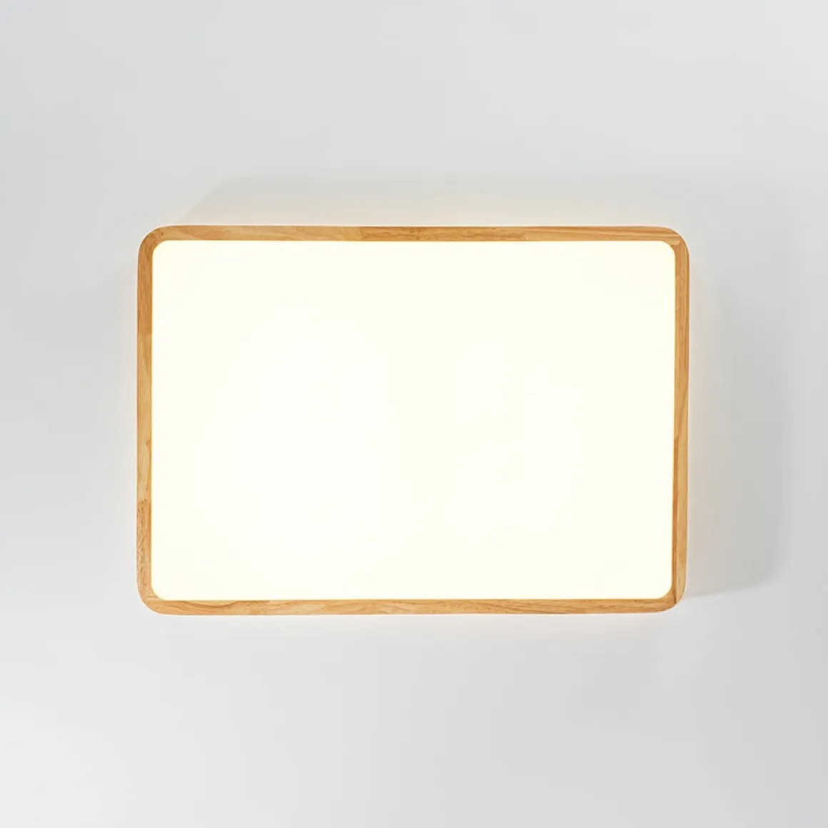 Rectangle Wood Dimmable LED Flush Mount Light