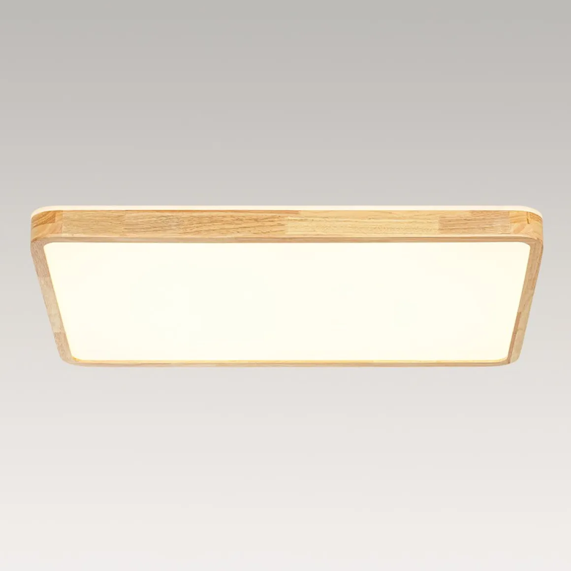 Rectangle Wood Dimmable LED Flush Mount Light