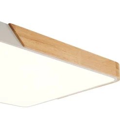 Rectangle Wood Dimmable LED Flush Mount Ceiling Light