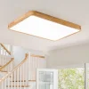 Rectangle Wooden Dimmable LED Flush Mount Ceiling Light