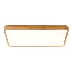Rectangle Wooden Dimmable LED Flush Mount Ceiling Light