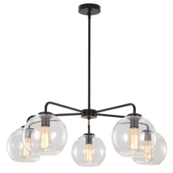 Round Globe Sputnik 5-light Chandelier Bubble Glass Design