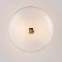 Round Gradient Blue Opal Art Glass Semi Flush Mount