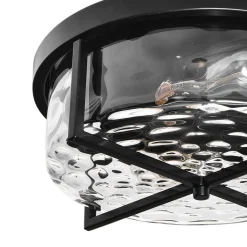 Round Hammered Glass Ceiling Light