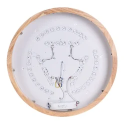 Round LED Wood Flush Mount Light