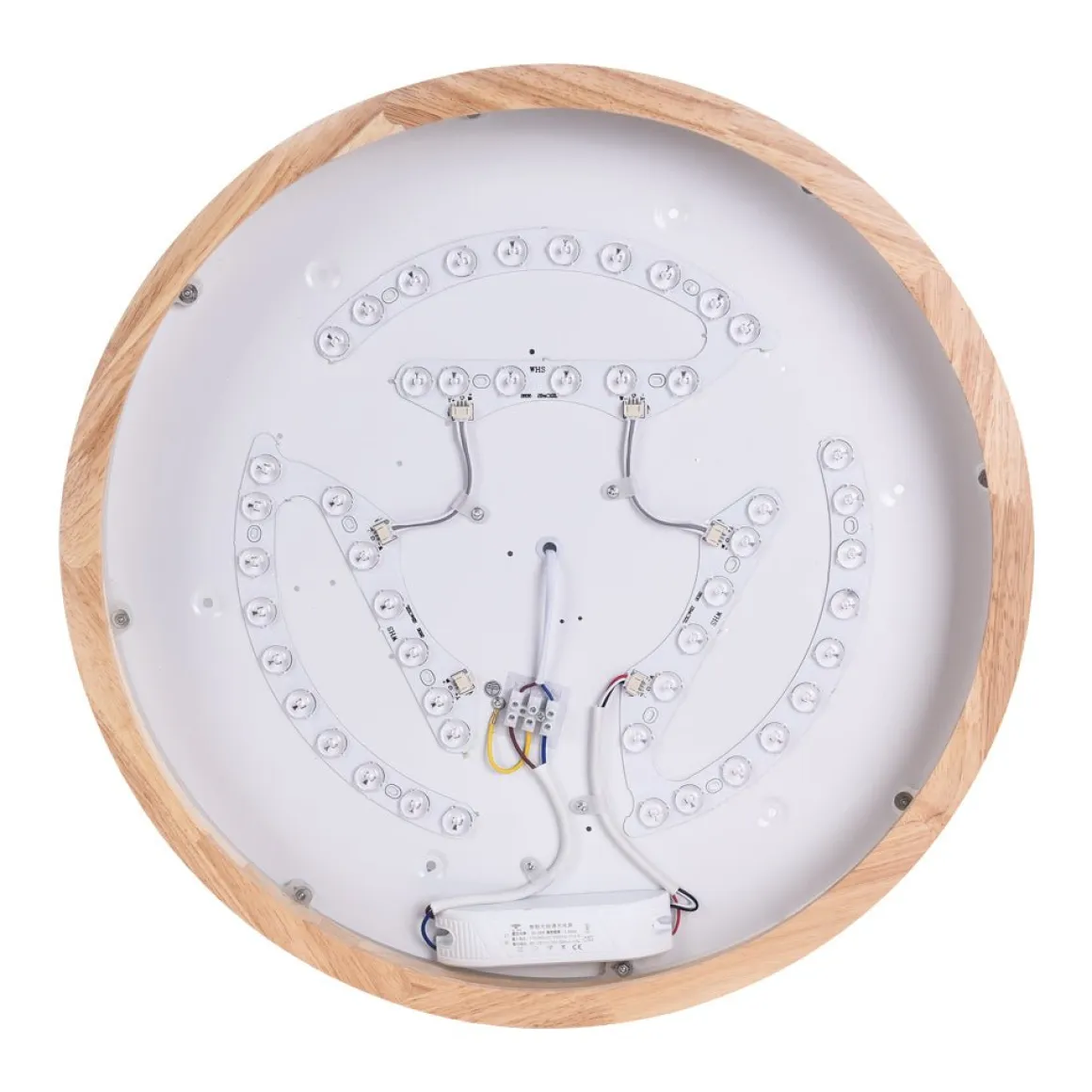 Round LED Wood Flush Mount Light