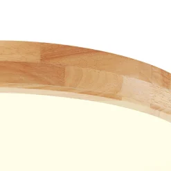 Round LED Wood Flush Mount Light