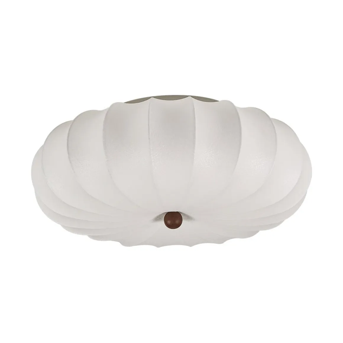 Round White Silk Scalloped Cage Ceiling Light