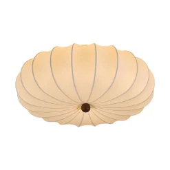 Round White Silk Scalloped Cage Ceiling Light