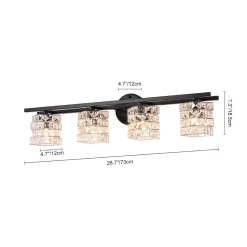 Rubik Cube Style Faceted Crystal Shade Vanity Wall Sconce