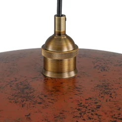 Rustic Brown 1-Light Oversized Flat Dome Pendant Light