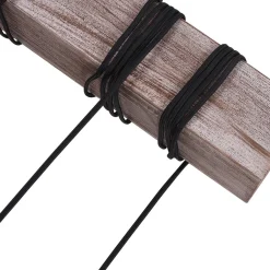 Rustic Wooden Wide Linear Chandelier