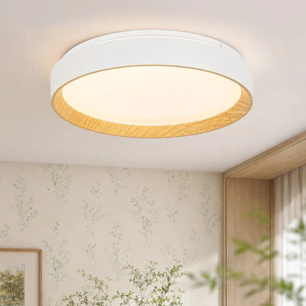 Scandinavian 5CCT Dimmable LED Round Flush Mount Light