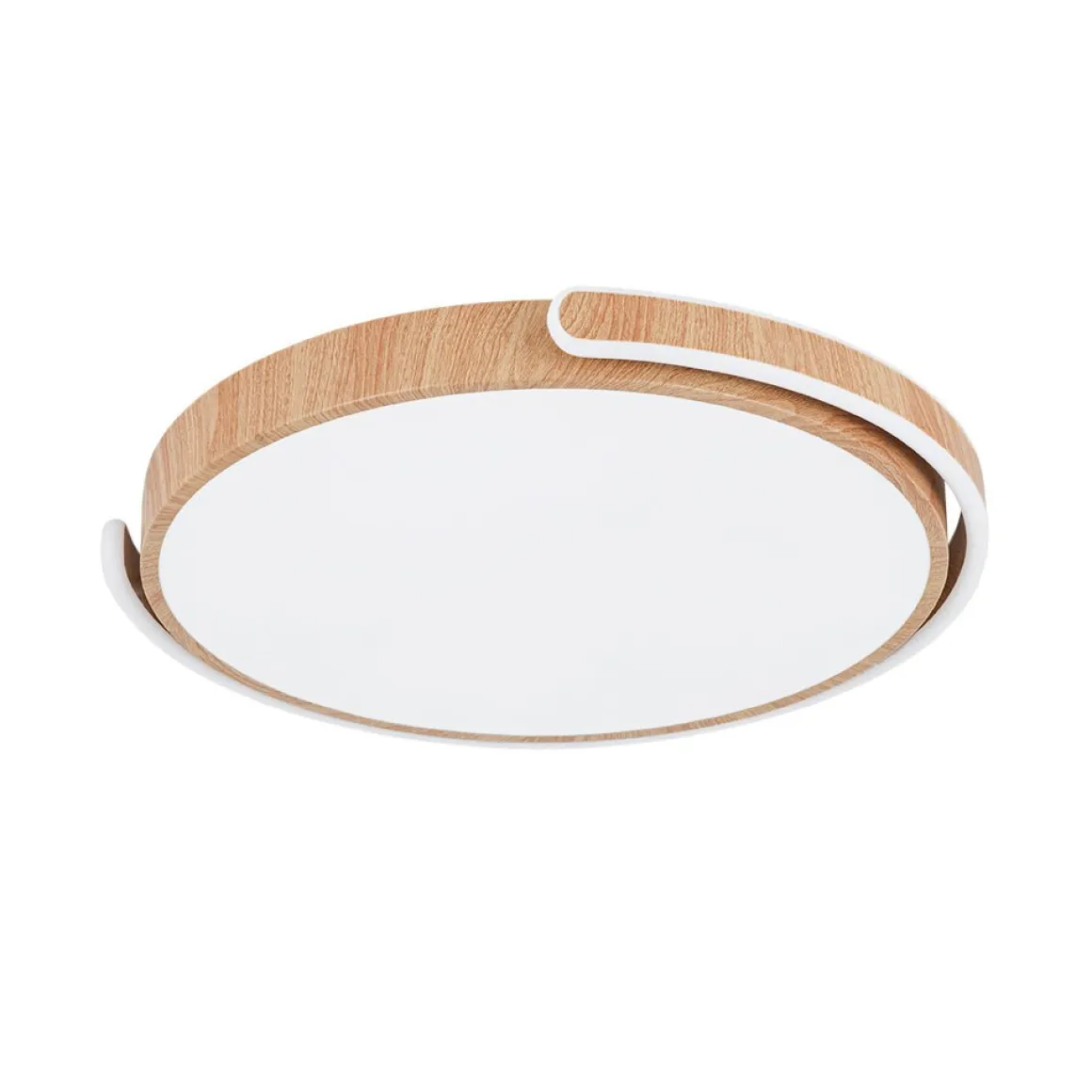 Scandinavian Dimmable LED Round Wood Grain Flush Mount
