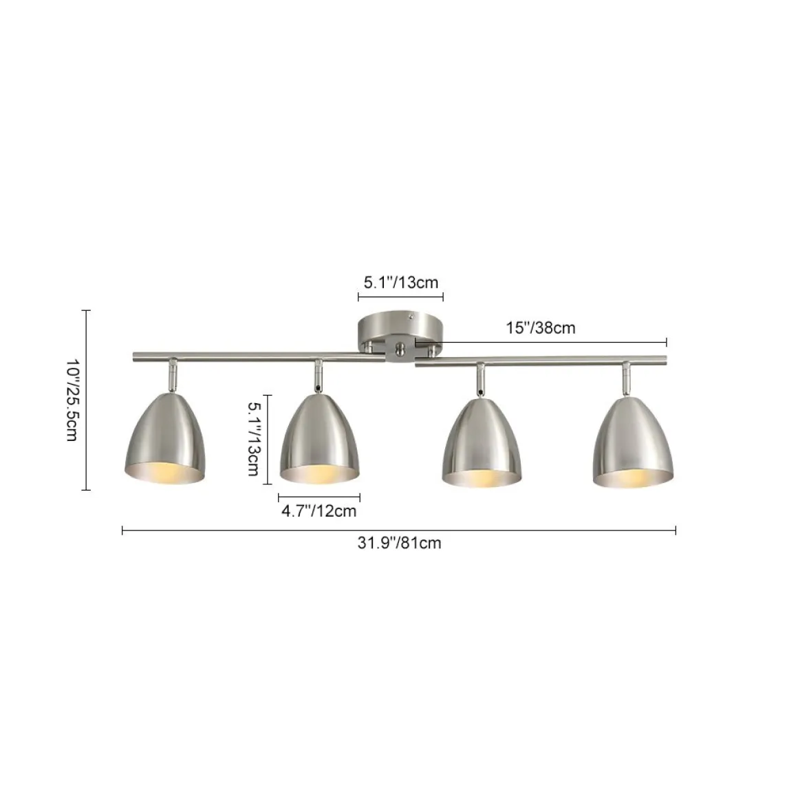 Scandinavian 4-Light Adjustable Spotlight Island Linear Track Light