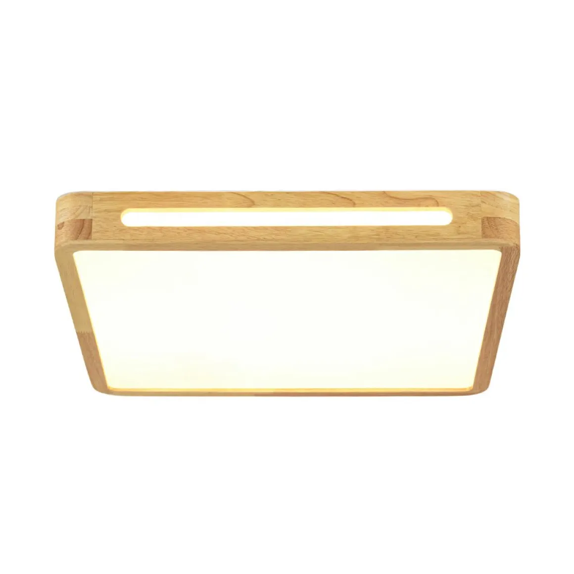 Scandinavian Wooden Dimmable LED Square Flush Mount
