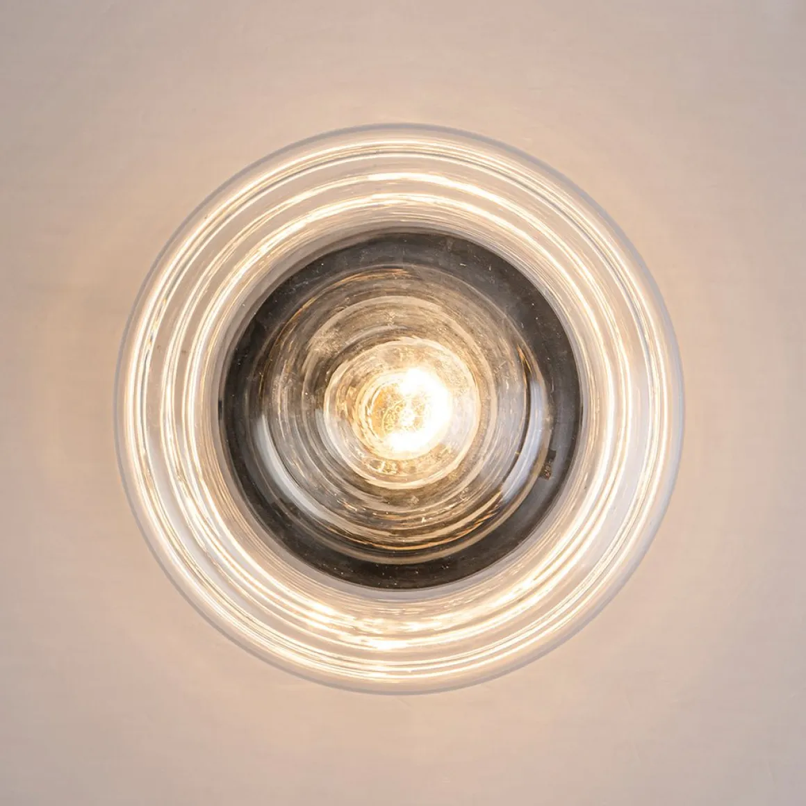 Schoolhouse 1-light Round Clear Glass Shade Semi Flush Mount