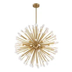 Sculptural Sunburst Bloom Frosted Quartz Dandelion Chandelier