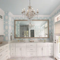 Shabby Chic 6-Light Crystal Empire Candle Chandelier