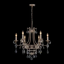Shabby Chic 6-Light Crystal Empire Candle Chandelier