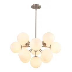 Shine Lustre Opal Glass Bubble Sputnik Semi Flush Chandelier